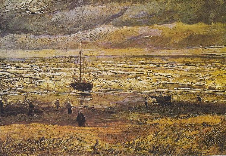 Vincent Van Gogh Scheveningen beach in stormy weather oil painting picture